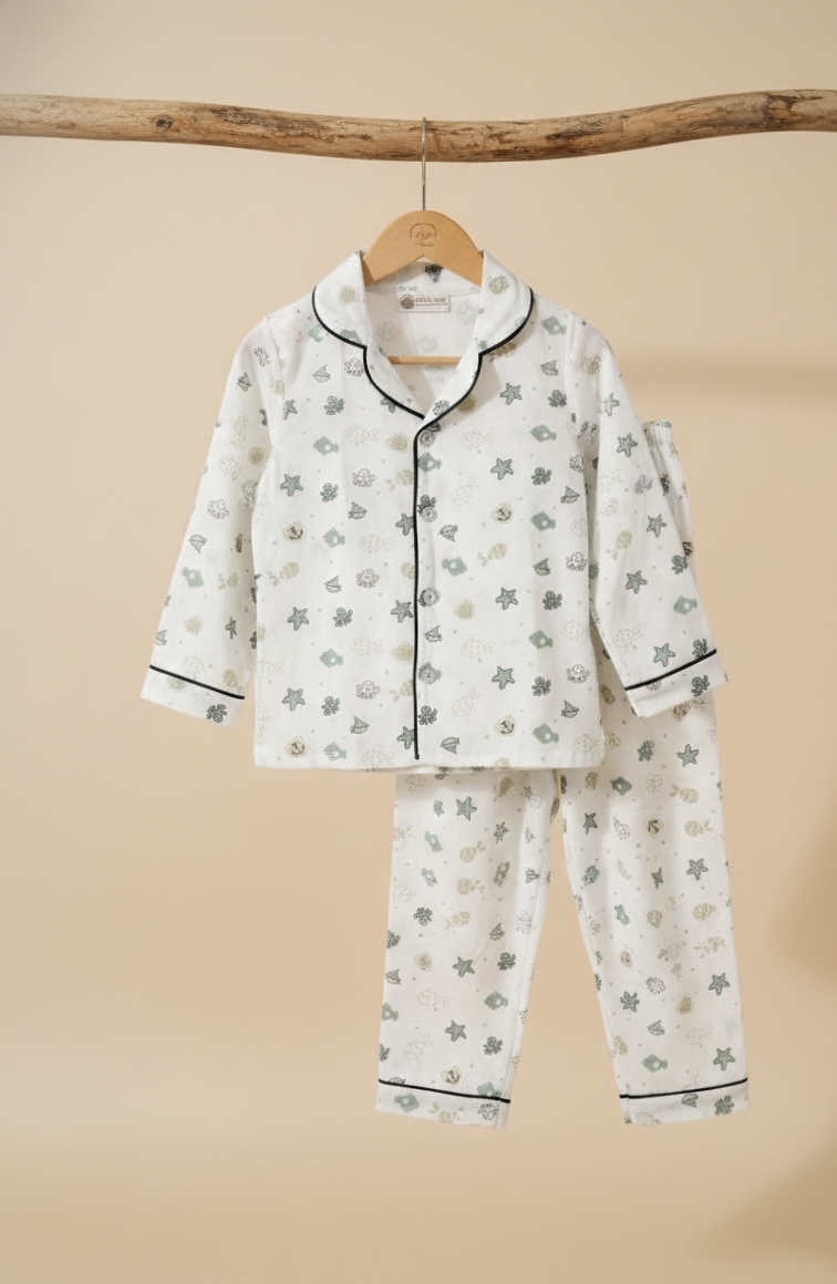 Ocean Dream Cotton Night Suit for Kids