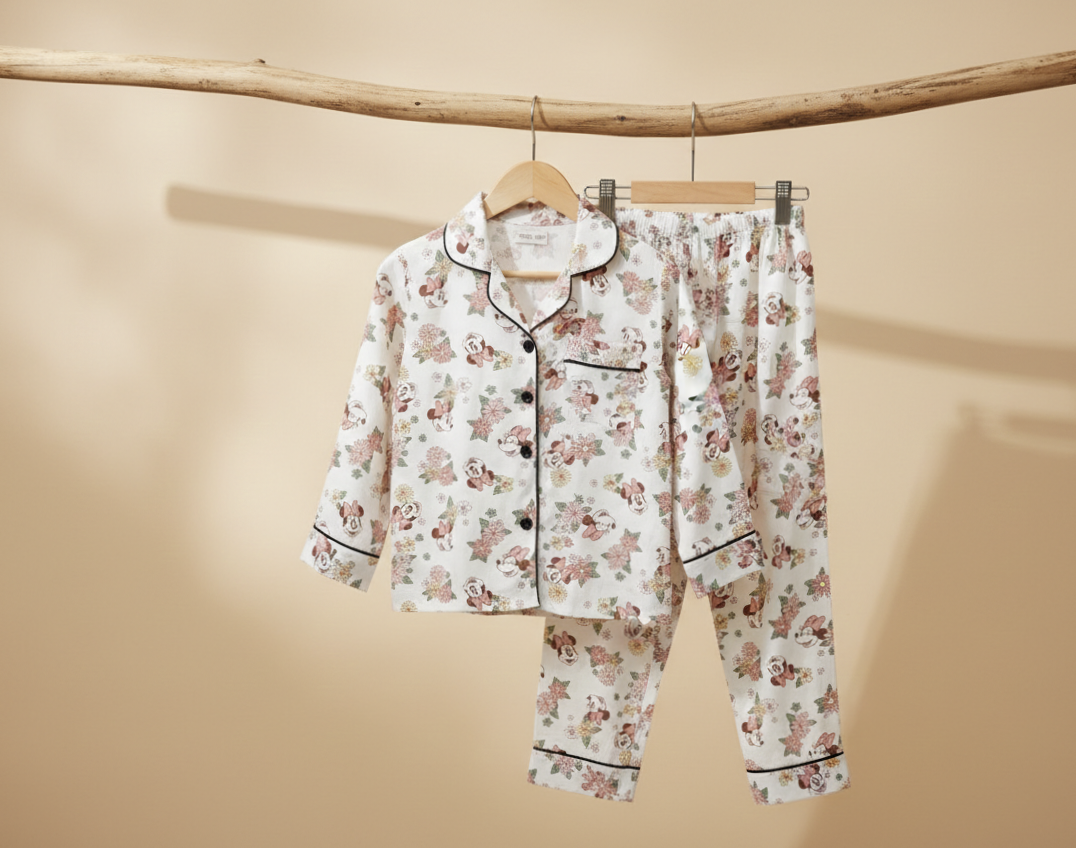 Floral Minnie Cotton Night Suit for Kids