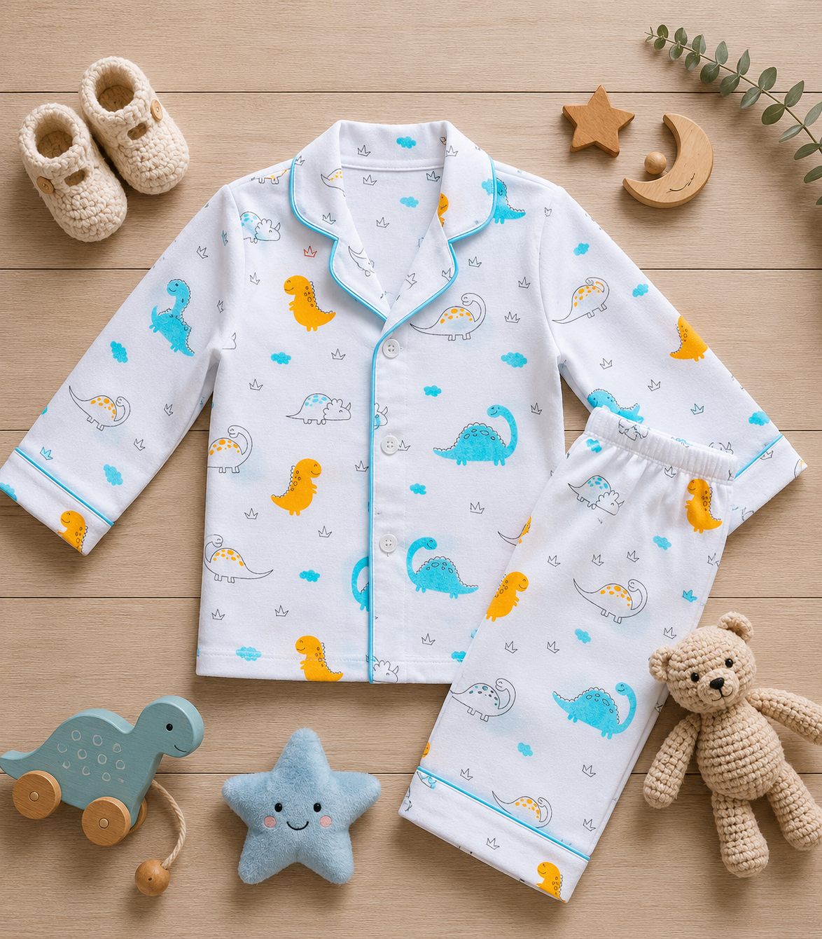 Organic muslin cotton night suit in TYRANTS
