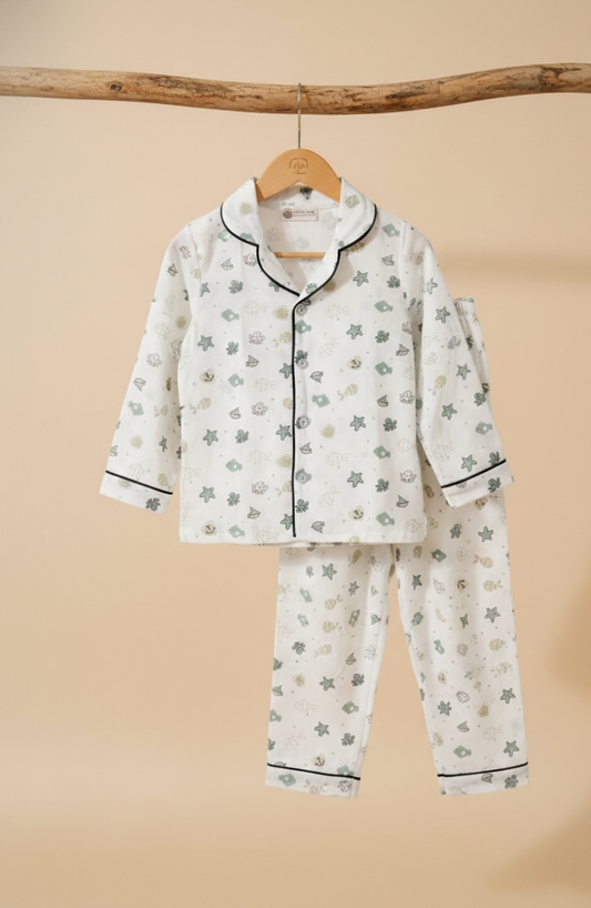 Ocean Dream Cotton Night Suit for Kids