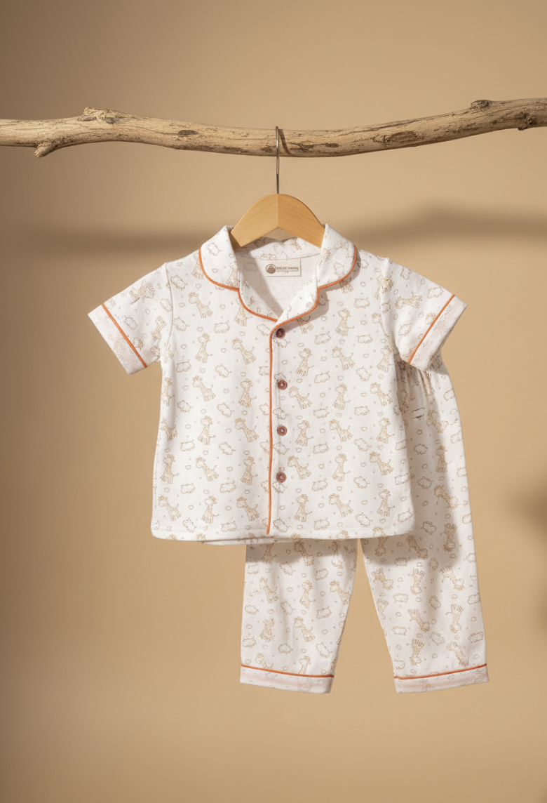 Organic Cotton Baby Night Suit – Safari Print