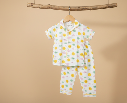Sunny Clouds Cotton Baby Night Suit