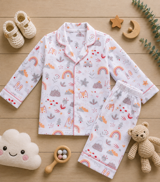 Organic muslin cotton night suit in Car