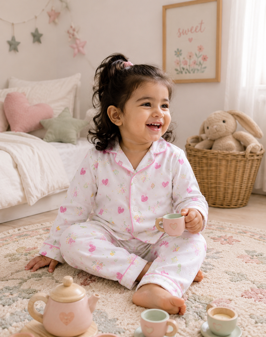 Organic muslin cotton night suit in Sparkle
