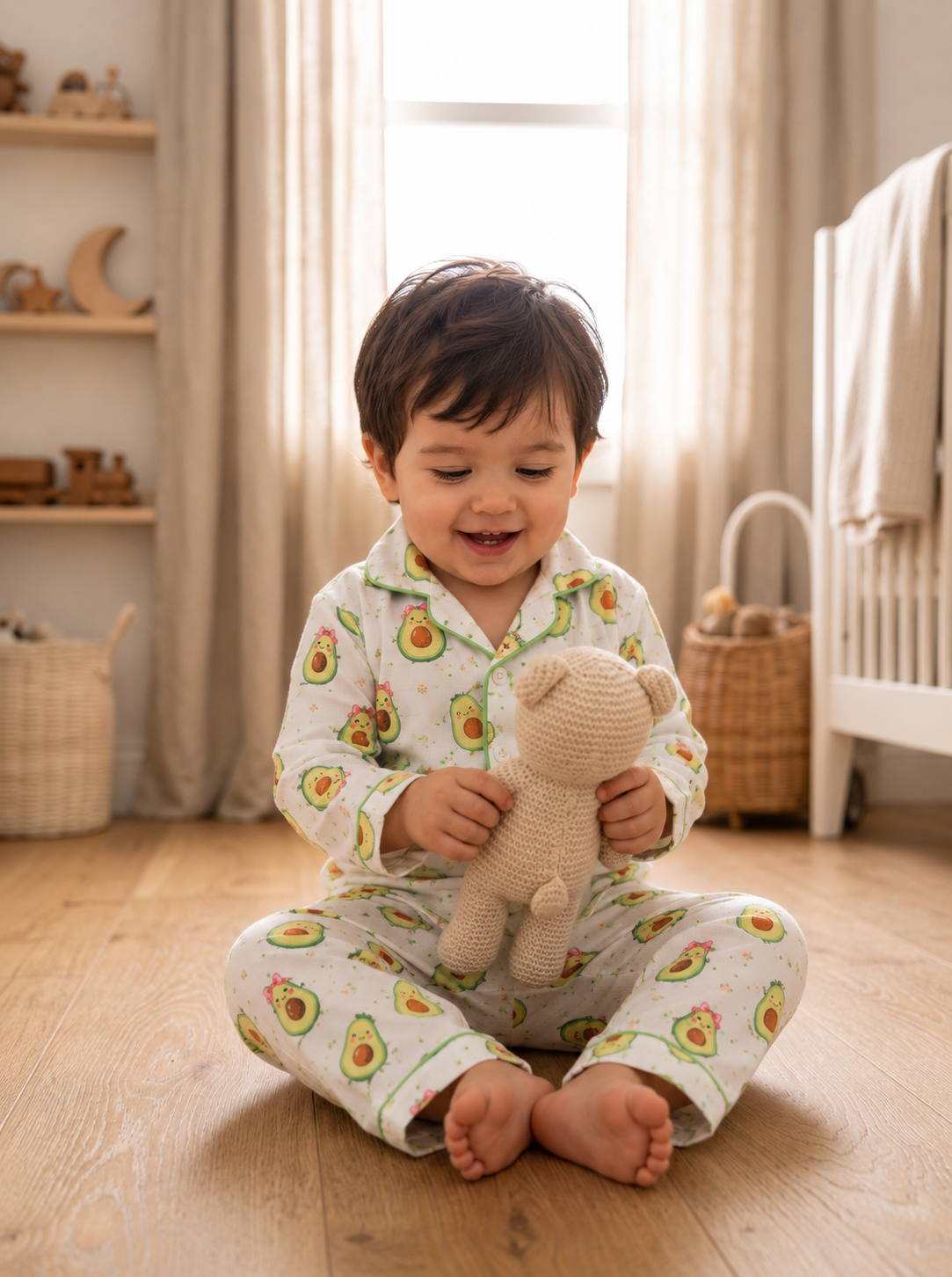 Soft & Comfy Muslin Cotton Night Suit Avacado