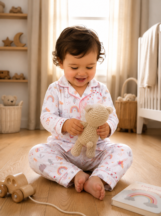 Organic muslin cotton night suit in Car